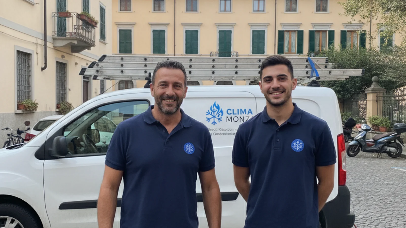 Tecnici di Monza Assistenza Condizionatori con il furgone del servizio
